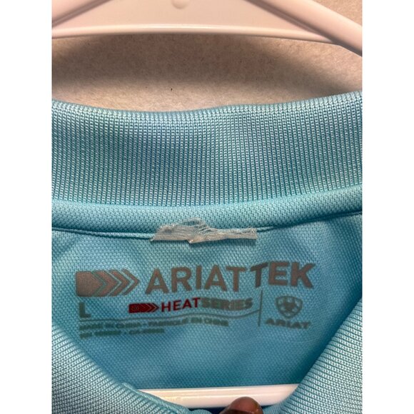 Ariattek Heat Series Mens Polo Shirt Light Blue Size L Breathable & Moisture-Wic - Picture 3 of 12